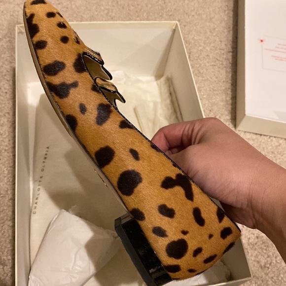 Authentic Charlotte Olympia Leopard pattern cat flats 38 - Picture 3 of 9